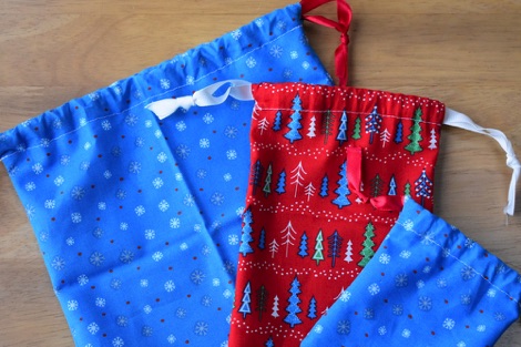Finished fabric gift bags